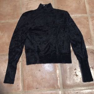 Leith fuzzy black turtleneck